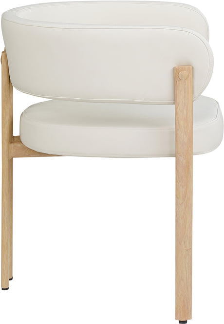 Oceanside Cream/Natural Leather Upholstered Dining Chair (Set of 2) - Ornate Home