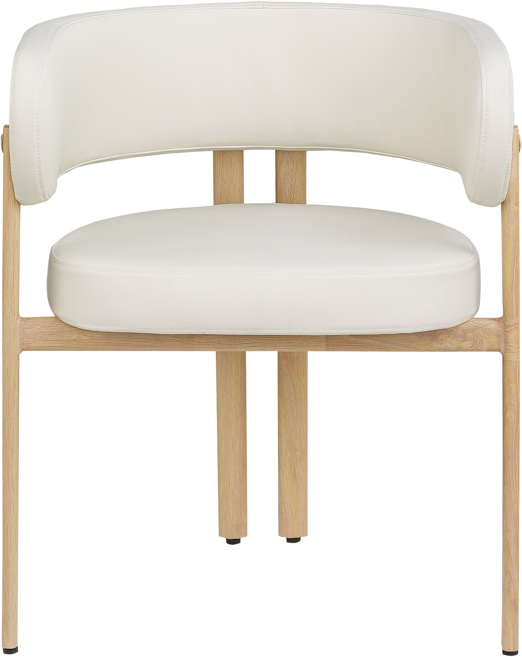 Oceanside Cream/Natural Leather Upholstered Dining Chair (Set of 2) - Ornate Home