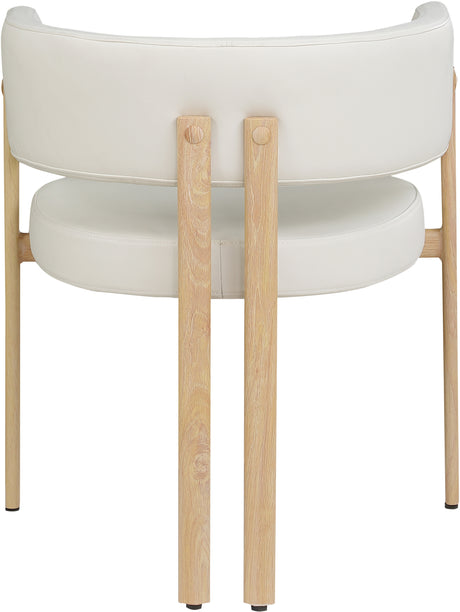 Oceanside Cream/Natural Leather Upholstered Dining Chair (Set of 2) - Ornate Home