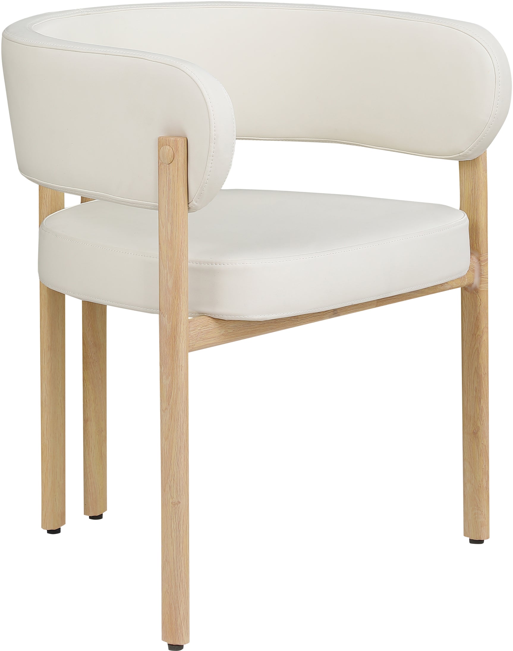 Oceanside Cream/Natural Leather Upholstered Dining Chair (Set of 2) - Ornate Home