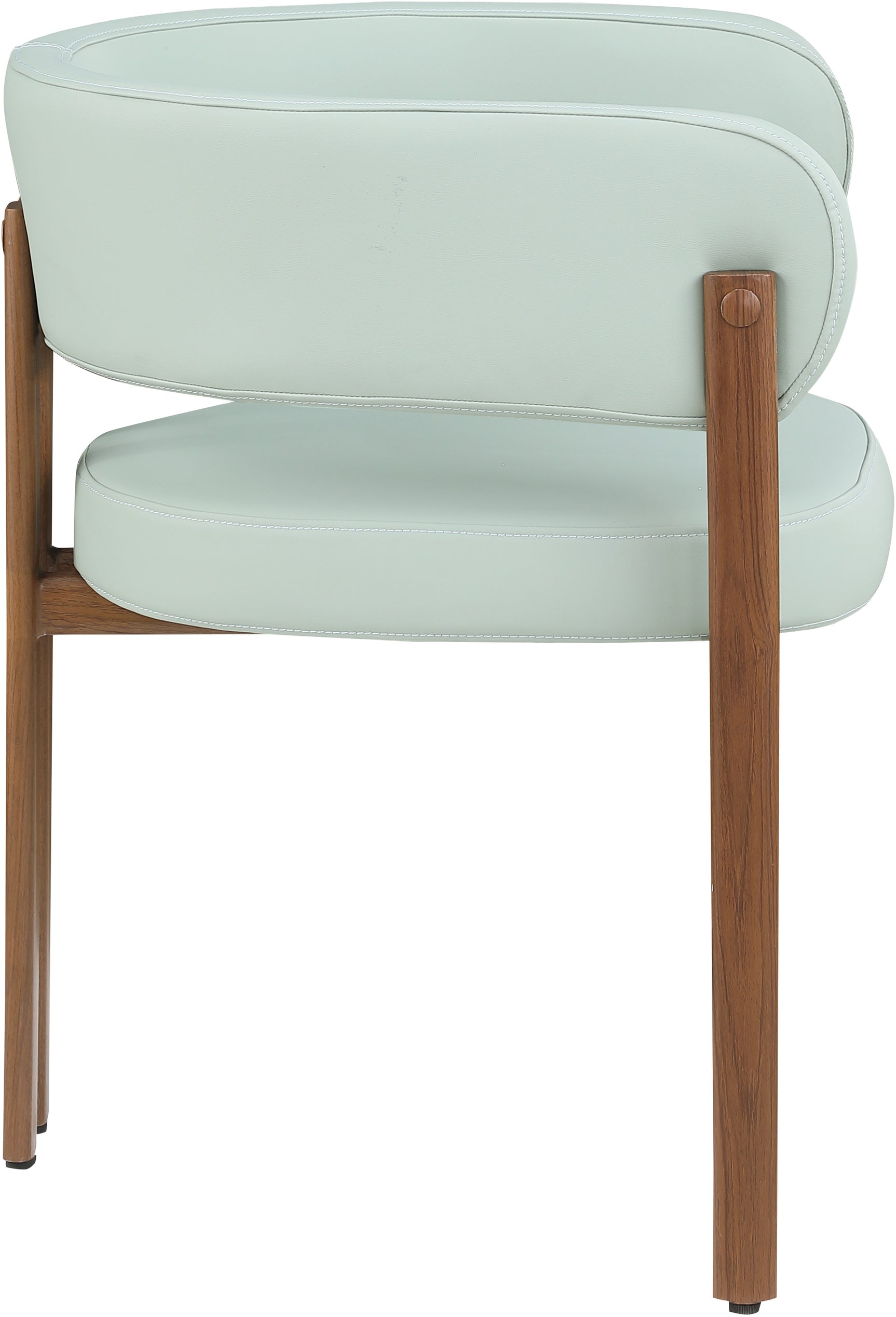 Oceanside Mint Green/Brown Mint Vegan Leather Upholstered Dining Chair (Set of 2) - Ornate Home