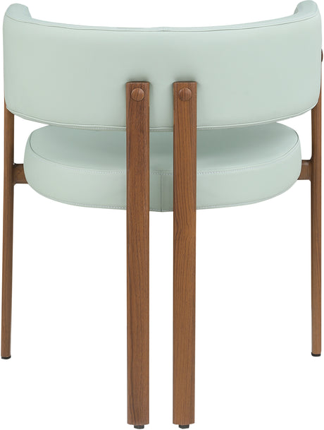 Oceanside Mint Green/Brown Mint Vegan Leather Upholstered Dining Chair (Set of 2) - Ornate Home
