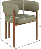 Oceanside Olive Green/Brown Olive Vegan Leather Upholstered Dining Chair (Set of 2) - Ornate Home