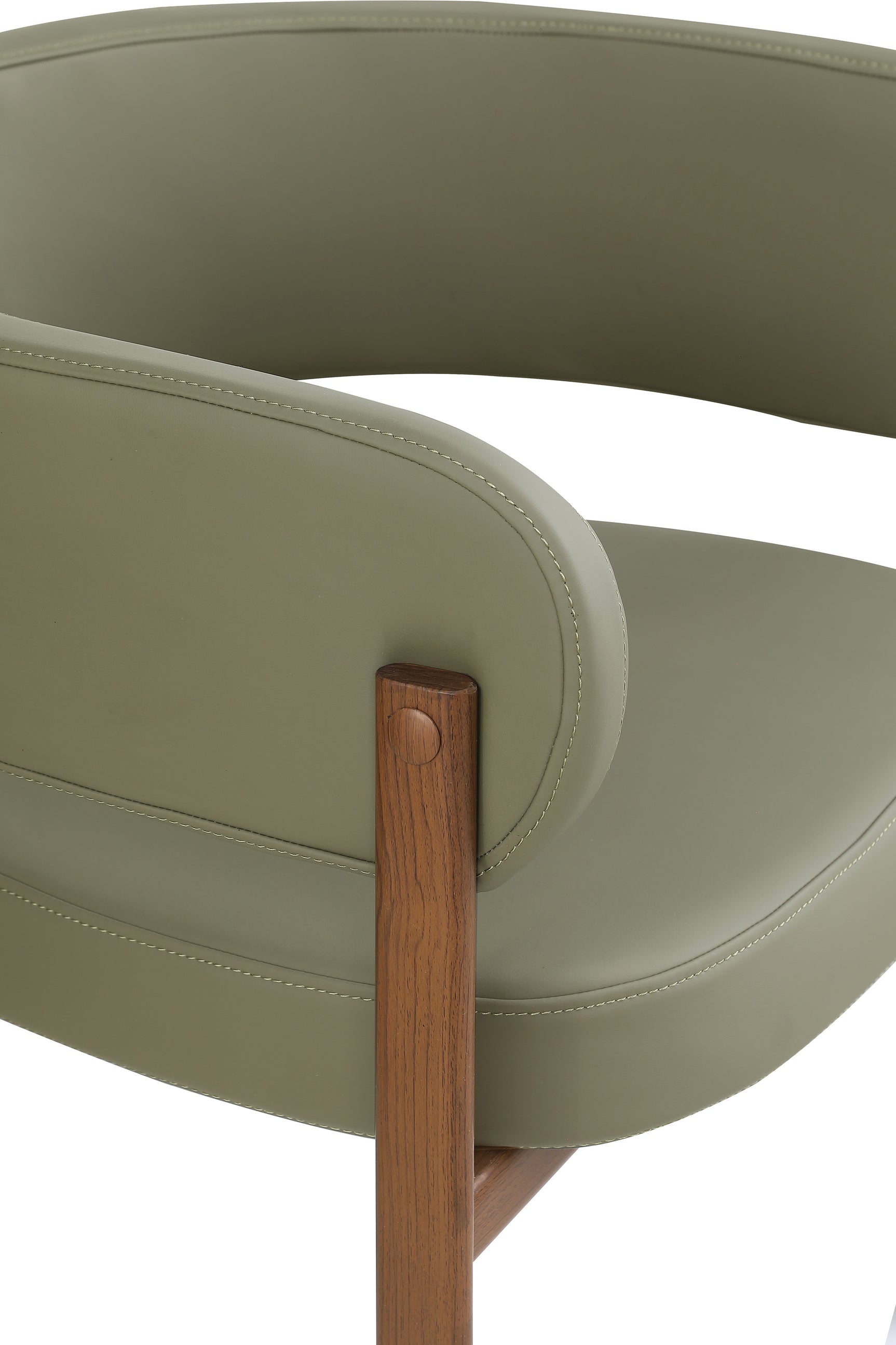 Oceanside Olive Green/Brown Olive Vegan Leather Upholstered Dining Chair (Set of 2) - Ornate Home