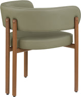 Oceanside Olive Green/Brown Olive Vegan Leather Upholstered Dining Chair (Set of 2) - Ornate Home