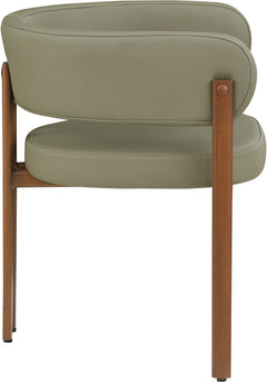 Oceanside Olive Green/Brown Olive Vegan Leather Upholstered Dining Chair (Set of 2) - Ornate Home