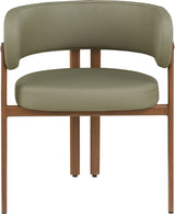 Oceanside Olive Green/Brown Olive Vegan Leather Upholstered Dining Chair (Set of 2) - Ornate Home