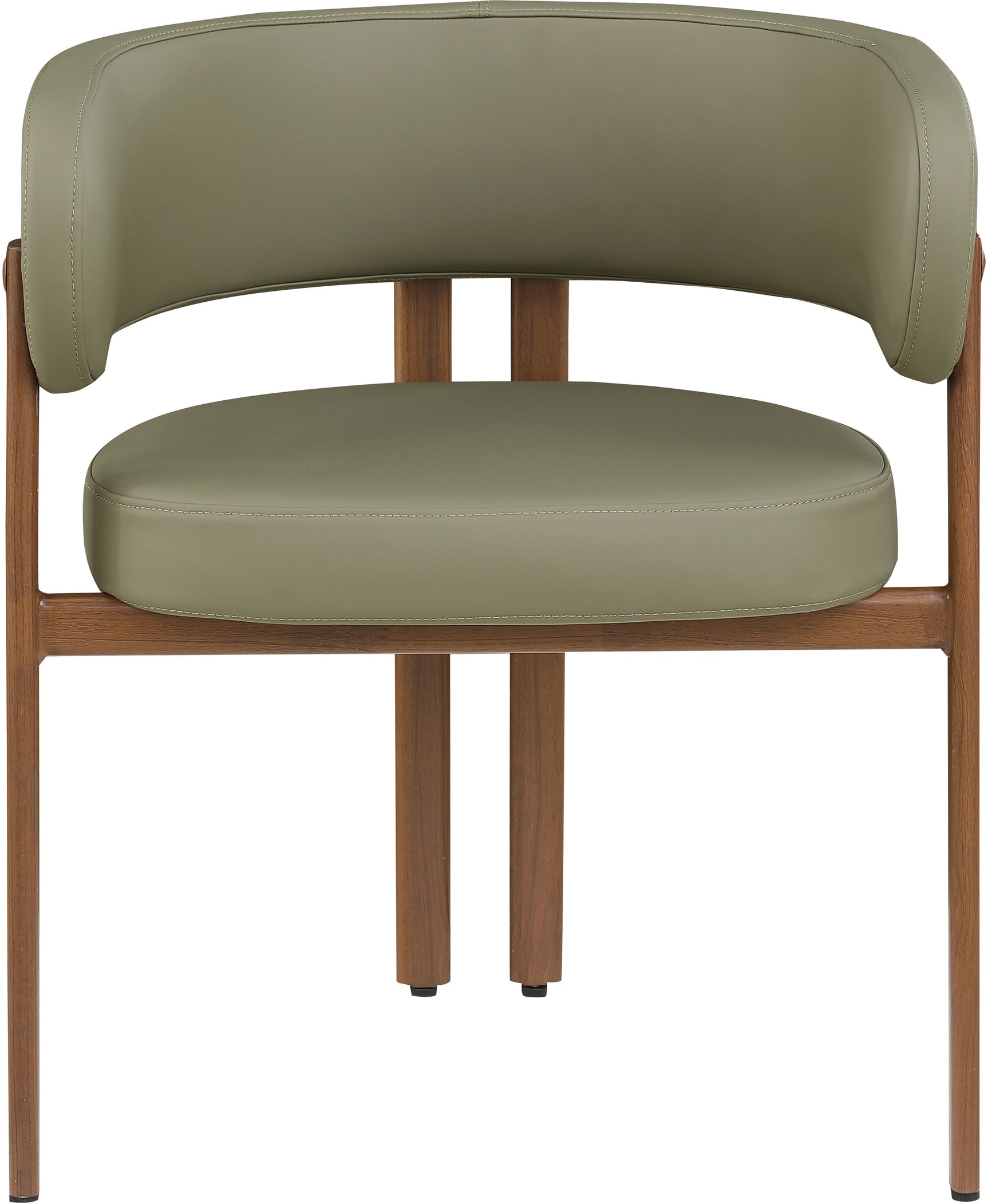 Oceanside Olive Green/Brown Olive Vegan Leather Upholstered Dining Chair (Set of 2) - Ornate Home