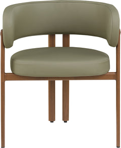 Oceanside Olive Green/Brown Olive Vegan Leather Upholstered Dining Chair (Set of 2) - Ornate Home