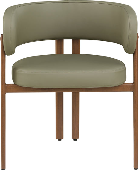 Oceanside Olive Green/Brown Olive Vegan Leather Upholstered Dining Chair (Set of 2) - Ornate Home