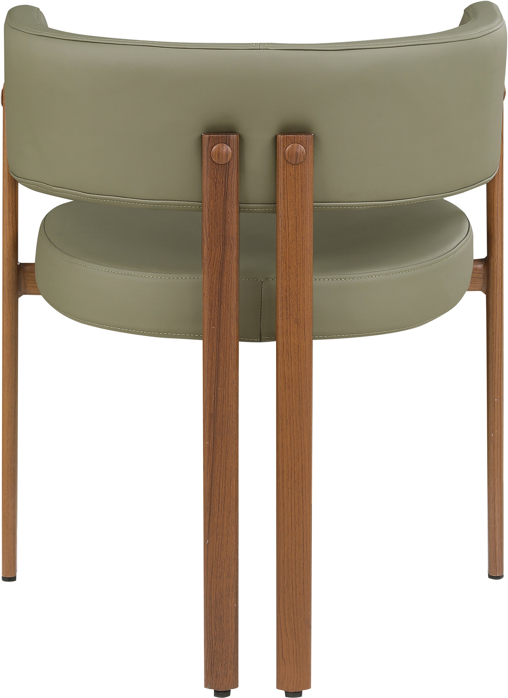 Oceanside Olive Green/Brown Olive Vegan Leather Upholstered Dining Chair (Set of 2) - Ornate Home