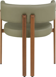 Oceanside Olive Green/Brown Olive Vegan Leather Upholstered Dining Chair (Set of 2) - Ornate Home