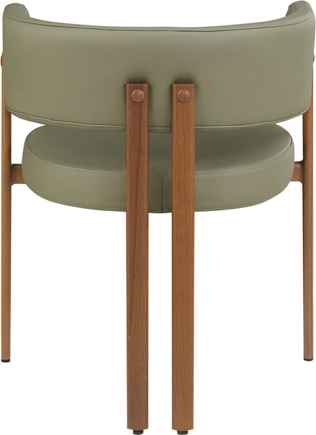 Oceanside Olive Green/Brown Olive Vegan Leather Upholstered Dining Chair (Set of 2) - Ornate Home