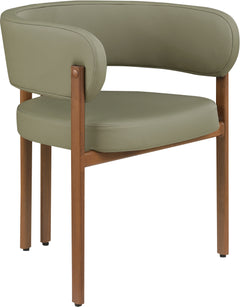 Oceanside Olive Green/Brown Olive Vegan Leather Upholstered Dining Chair (Set of 2) - Ornate Home