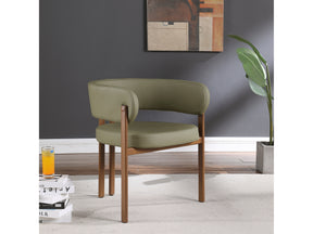 Oceanside Olive Green/Brown Olive Vegan Leather Upholstered Dining Chair (Set of 2) - Ornate Home