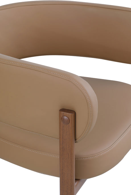 Oceanside Tan/Brown Leather Upholstered Dining Chair (Set of 2) - Ornate Home