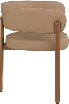 Oceanside Tan/Brown Leather Upholstered Dining Chair (Set of 2) - Ornate Home