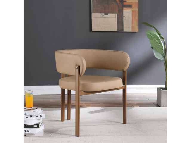 Oceanside Tan/Brown Leather Upholstered Dining Chair (Set of 2) - Ornate Home