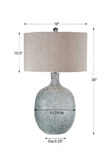 Oceaonna Blue Glass Table Lamp - Ornate Home