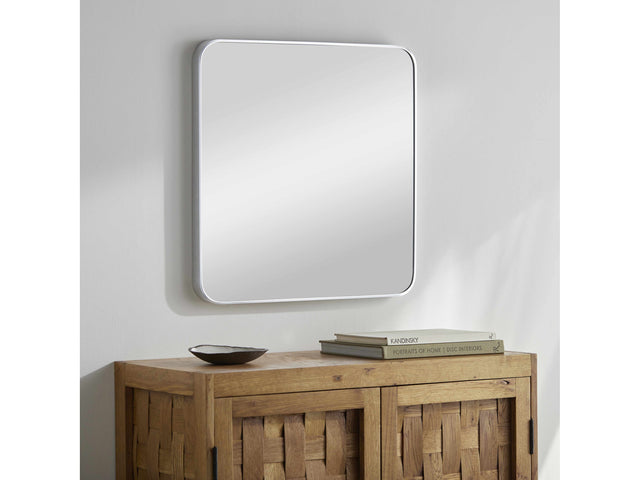 Ockenfels Modern Arched  Silver Gray Wall Mirror - Ornate Home