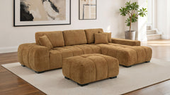 Octavia Amber Upholstered Rectangular Ottoman - Ornate Home