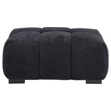 Octavia Black Upholstered Rectangular Ottoman - Ornate Home