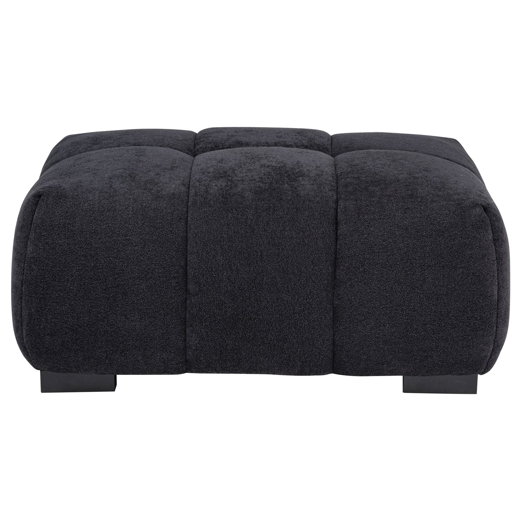 Octavia Black Upholstered Rectangular Ottoman - Ornate Home