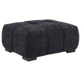 Octavia Black Upholstered Rectangular Ottoman - Ornate Home