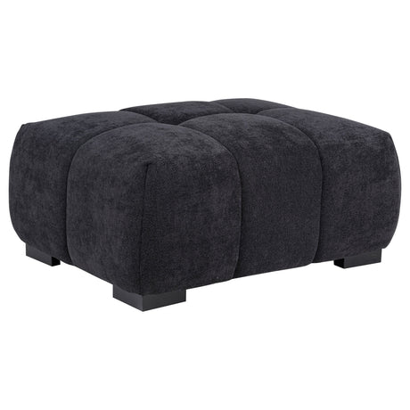 Octavia Black Upholstered Rectangular Ottoman - Ornate Home