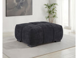 Octavia Black Upholstered Rectangular Ottoman - Ornate Home