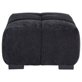Octavia Black Upholstered Rectangular Ottoman - Ornate Home