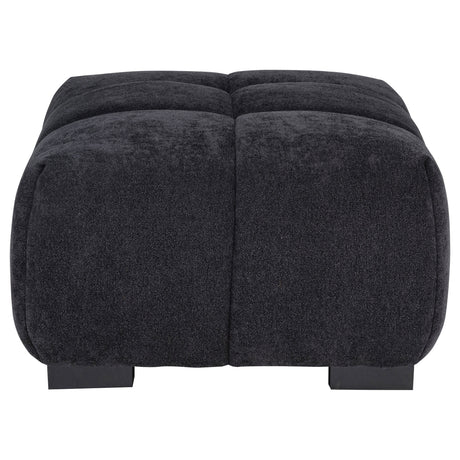 Octavia Black Upholstered Rectangular Ottoman - Ornate Home