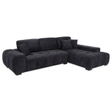 Octavia Black Upholstered Sectional Chaise Sofa - Ornate Home
