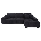 Octavia Black Upholstered Sectional Chaise Sofa - Ornate Home