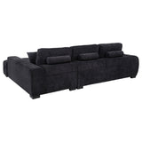Octavia Black Upholstered Sectional Chaise Sofa - Ornate Home
