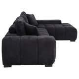 Octavia Black Upholstered Sectional Chaise Sofa - Ornate Home