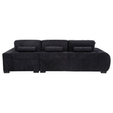 Octavia Black Upholstered Sectional Chaise Sofa - Ornate Home