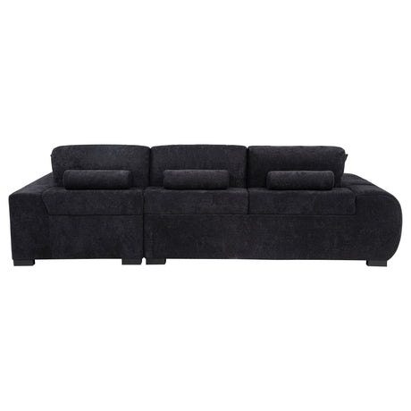 Octavia Black Upholstered Sectional Chaise Sofa - Ornate Home