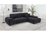 Octavia Black Upholstered Sectional Chaise Sofa - Ornate Home