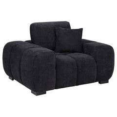 Octavia Black Upholstered Track Arm Accent Chair - Ornate Home