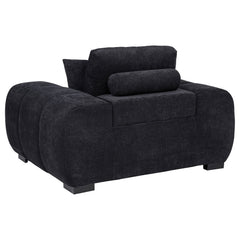 Octavia Black Upholstered Track Arm Accent Chair - Ornate Home