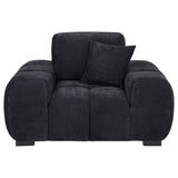 Octavia Black Upholstered Track Arm Accent Chair - Ornate Home