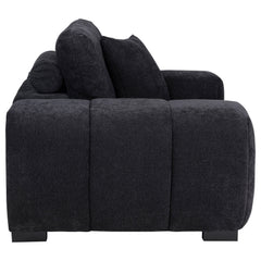 Octavia Black Upholstered Track Arm Accent Chair - Ornate Home