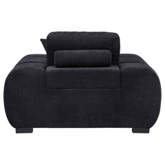Octavia Black Upholstered Track Arm Accent Chair - Ornate Home