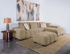Octavia Camel Upholstered Rectangular Ottoman - Ornate Home
