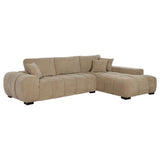 Octavia Camel Upholstered Sectional Chaise Sofa - Ornate Home
