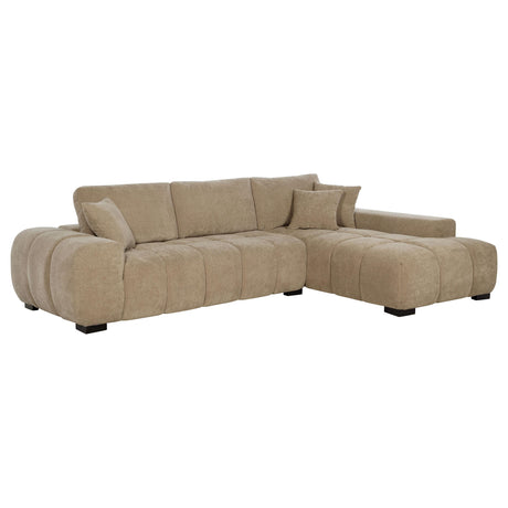 Octavia Camel Upholstered Sectional Chaise Sofa - Ornate Home