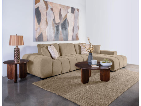 Octavia Camel Upholstered Sectional Chaise Sofa - Ornate Home