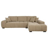 Octavia Camel Upholstered Sectional Chaise Sofa - Ornate Home