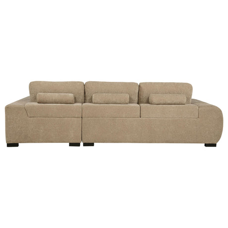 Octavia Camel Upholstered Sectional Chaise Sofa - Ornate Home